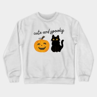 Cute and Spooky Cat Pumpkin Season Crewneck Sweatshirt